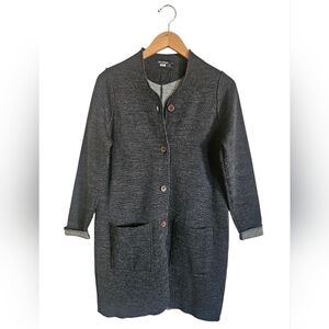 Holebrook Sweden Women's Gray 100% Wool Long Line Button-down Cardigan Size S